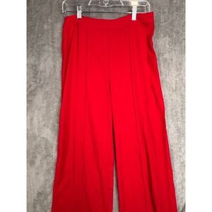 Lulus Wide Leg Palazzo Flowy Pants Red High Waist Zipper Closure Women's Size M